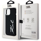 Karl Lagerfeld silikoninis dėklas iPhone 15 – juodas