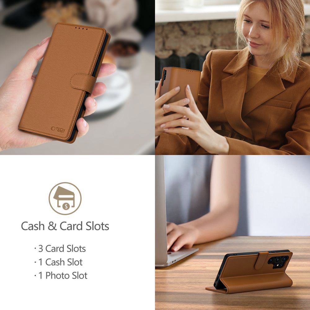 Tech-Protect Wallet dėklas iPhone 16e – rudas -- iPhone 16e