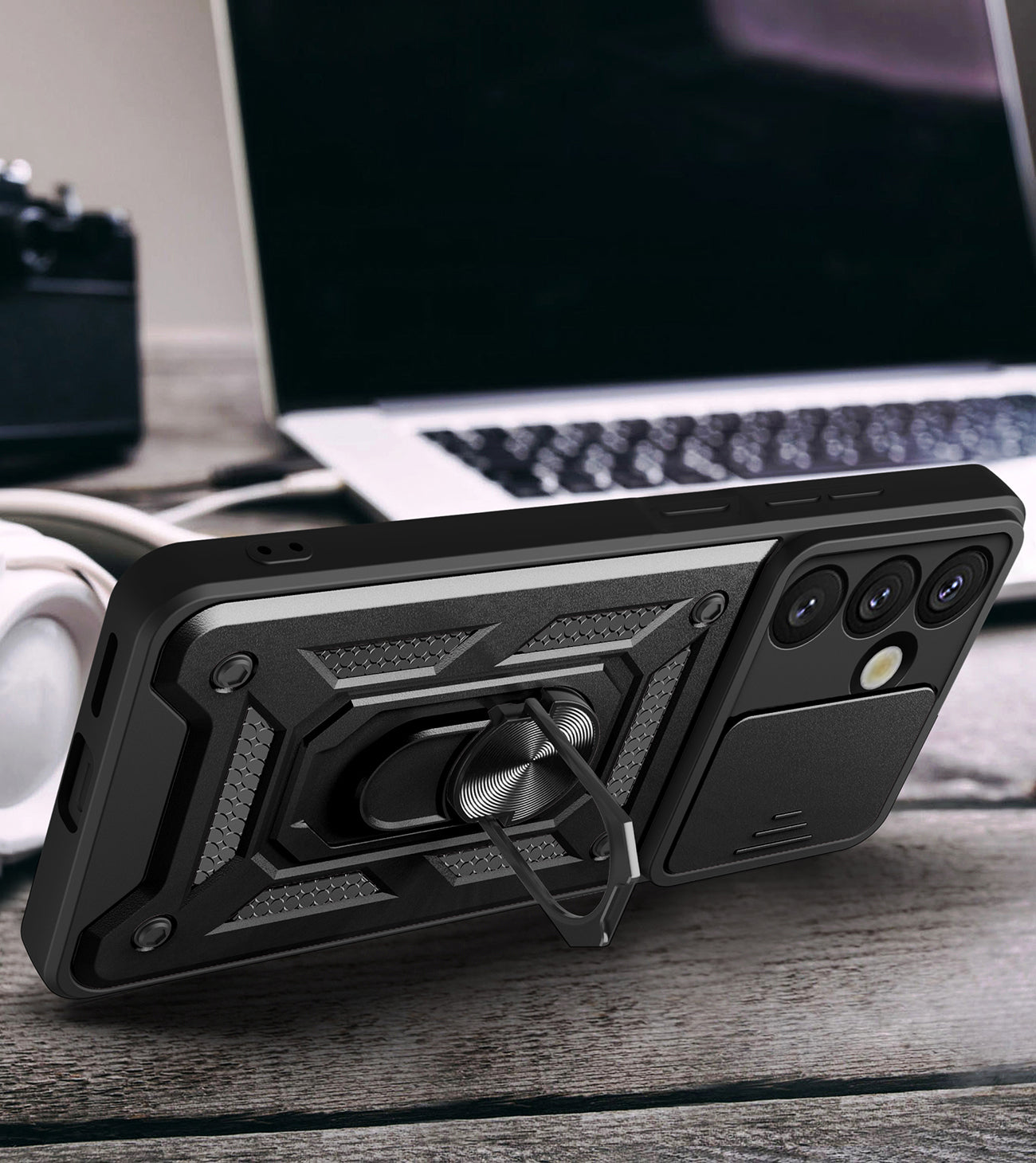 Hybrid Armor Camshield dėklas Oppo F29 Pro 5G – juodas -- Oppo F29 Pro