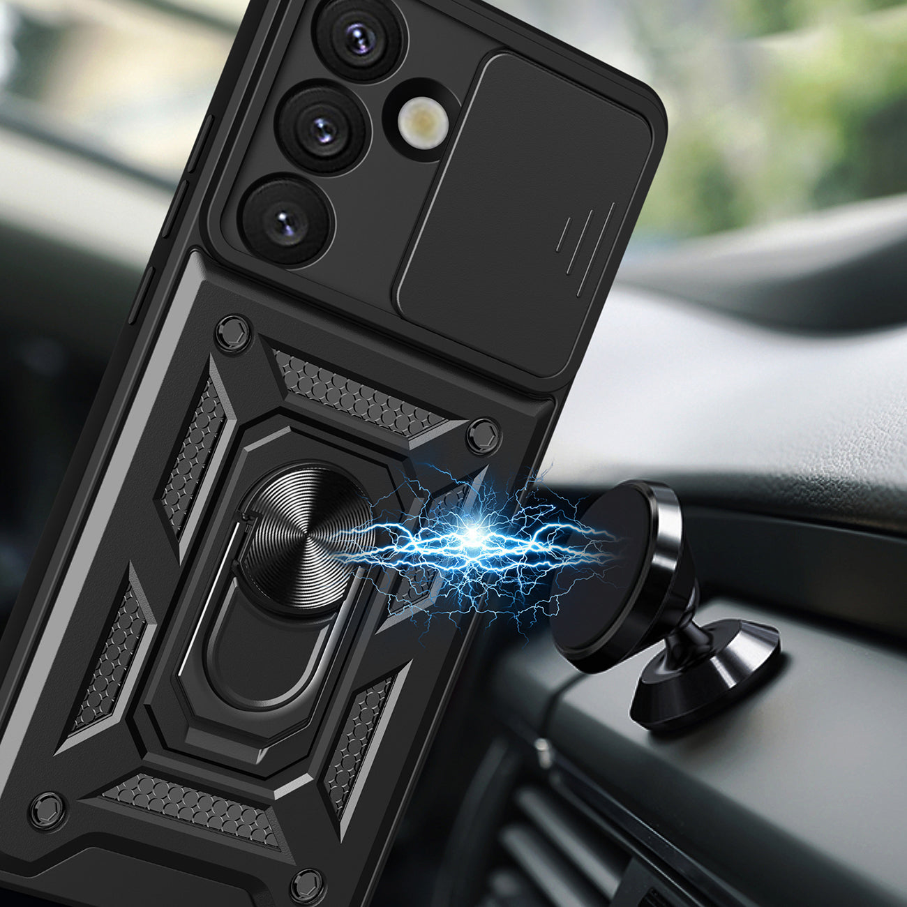 Hybrid Armor Camshield dėklas Realme P3 5G – juodas -- Realme P3