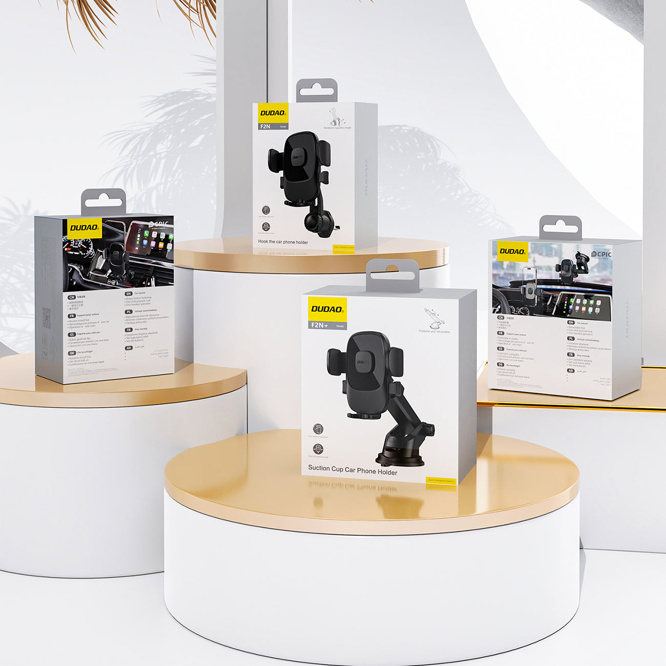 Dudao F2N+ išmaniojo telefono laikiklis su siurbtuku, gravitacinis, 360° - juodas Antrasis paveikslėlis