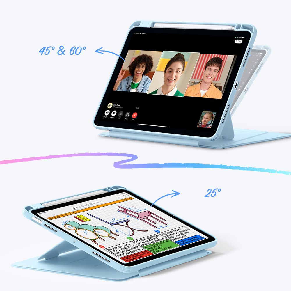 ESR Apverčiamas hibridinis dėklas, skirtas iPad 10.9" (2020/2022) / 11" (2024/2025/2026) – mėlynas -- iPad 10.9