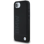 BMW Leather Hot Stamp dėklas iPhone 16e – juodas