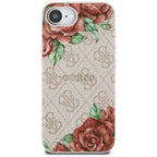 Guess 4G Flowers Print MagSafe dėklas iPhone 16e – rožinis