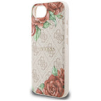 Guess 4G Flowers Print MagSafe dėklas iPhone 16e – rožinis