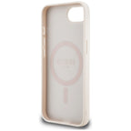 Guess 4G Flowers Print MagSafe dėklas iPhone 16e – rožinis