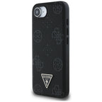 Guess MagSafe dėklas iPhone 16e – juodas (eko oda)