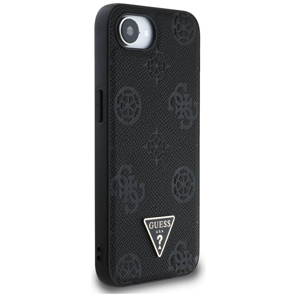 Guess MagSafe dėklas iPhone 16e – juodas (eko oda)