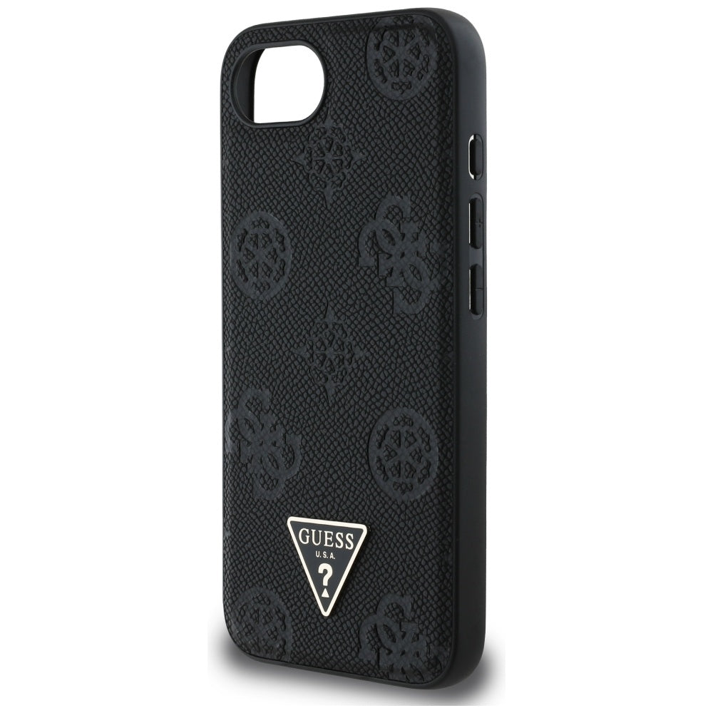 Guess MagSafe dėklas iPhone 16e – juodas (eko oda)