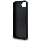 Guess MagSafe dėklas iPhone 16e – juodas (eko oda)
