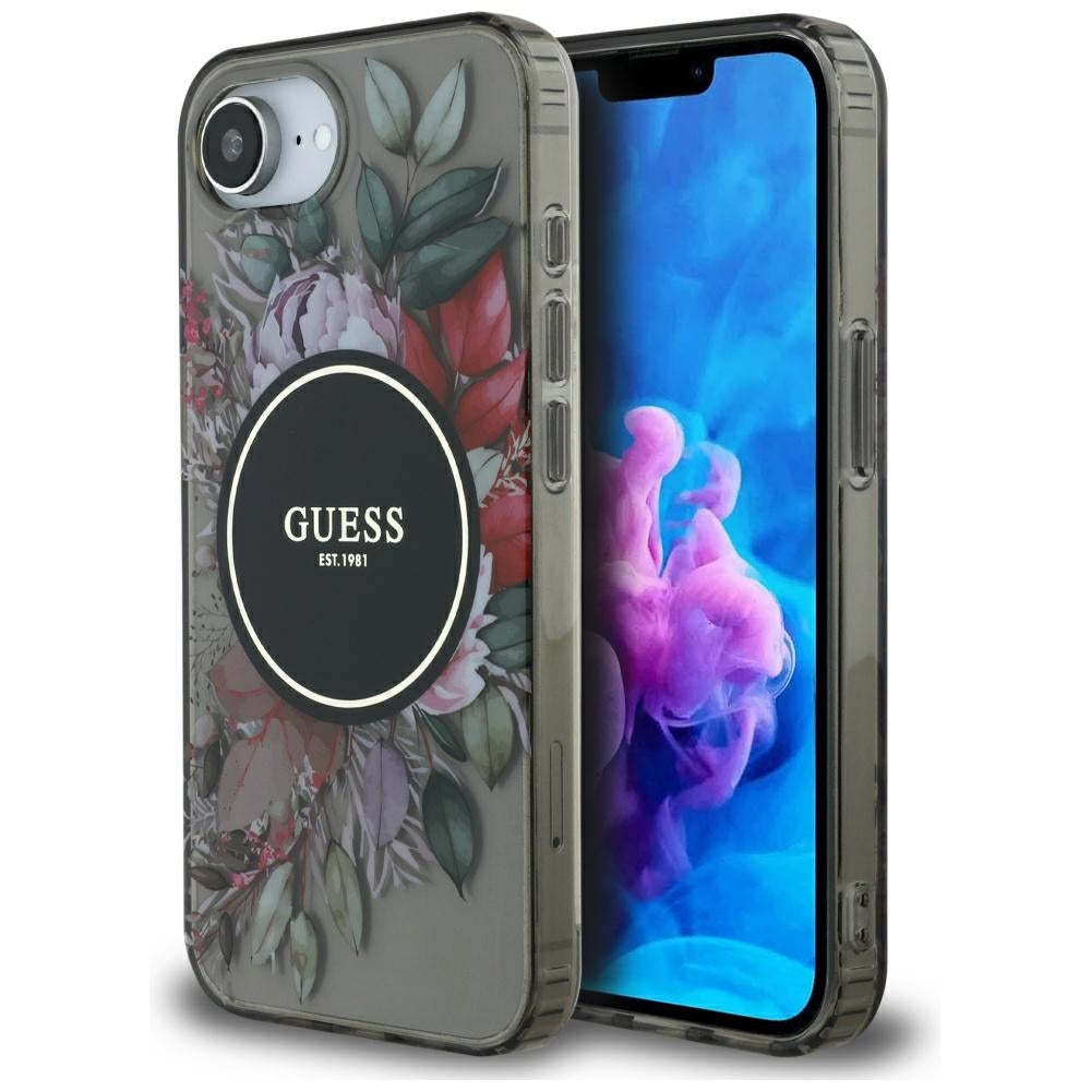 Guess MagSafe dėklas iPhone 16e – juodas