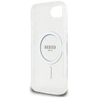 Guess MagSafe dėklas iPhone 16e – skaidrus, blizgus