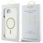 Guess MagSafe dėklas iPhone 16e – skaidrus, blizgus