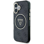 Guess IML Metal Glitter MagSafe dėklas iPhone 16 – juodas