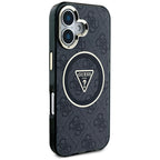 Guess IML Metal Glitter MagSafe dėklas iPhone 16 – juodas