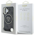Guess IML Metal Glitter MagSafe dėklas iPhone 16 – juodas