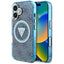 Guess MagSafe dėklas iPhone 16 – mėlynas (4G Glitter)