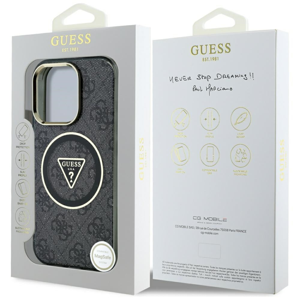 Guess MagSafe dėklas iPhone 16 Pro – juodas