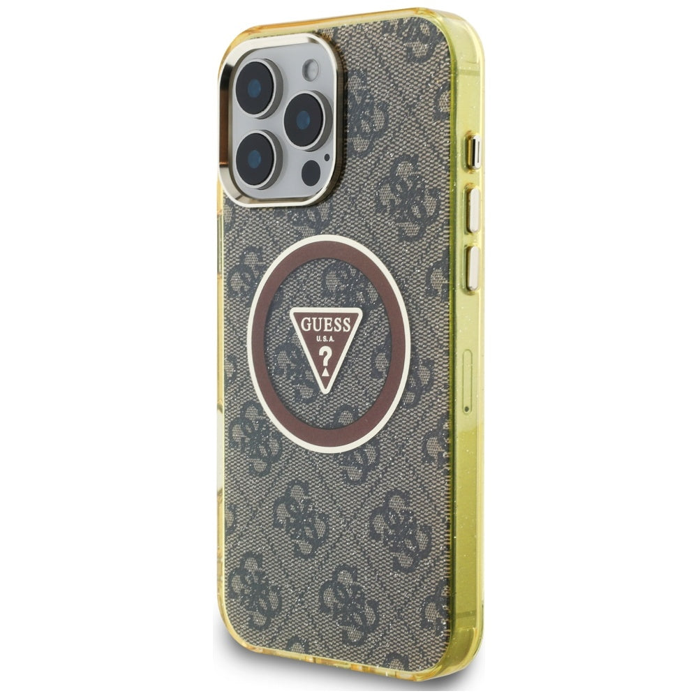Guess MagSafe dėklas iPhone 16 Pro Max – rudas