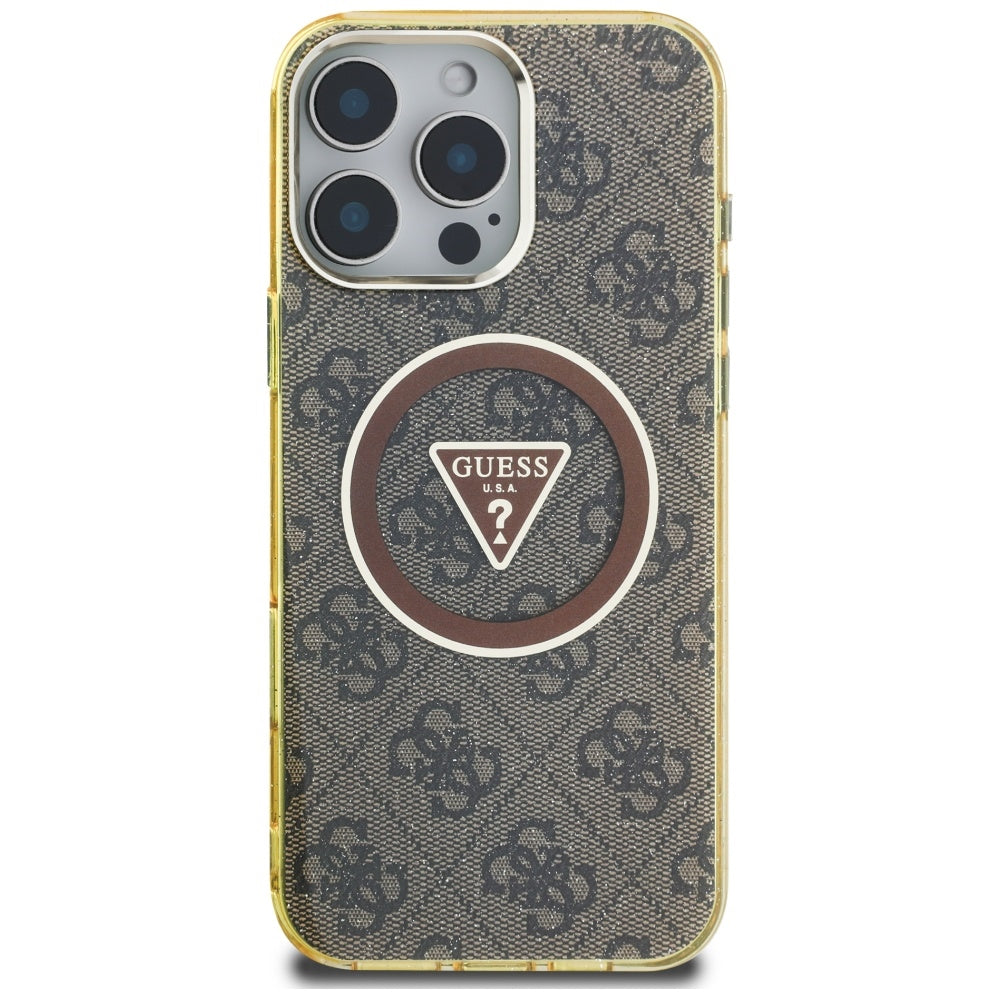 Guess MagSafe dėklas iPhone 16 Pro Max – rudas