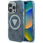 Guess MagSafe dėklas iPhone 16 Pro Max – mėlynas