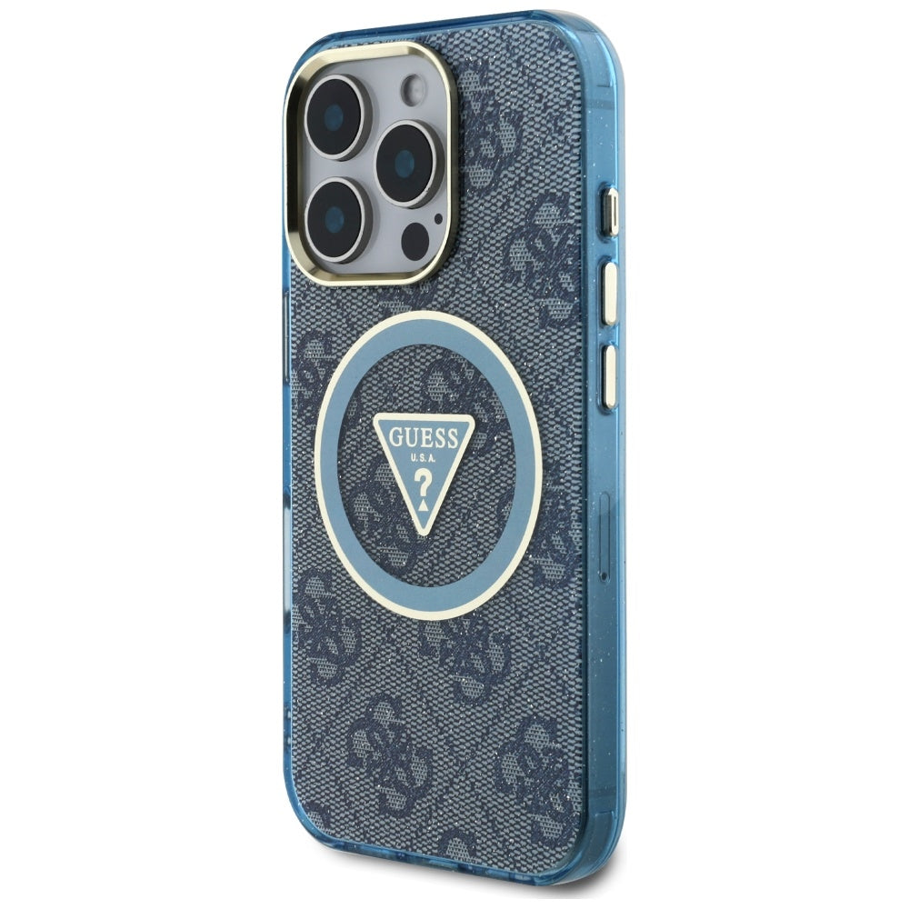 Guess MagSafe dėklas iPhone 16 Pro Max – mėlynas