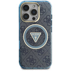 Guess MagSafe dėklas iPhone 16 Pro Max – mėlynas
