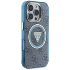Guess MagSafe dėklas iPhone 16 Pro Max – mėlynas