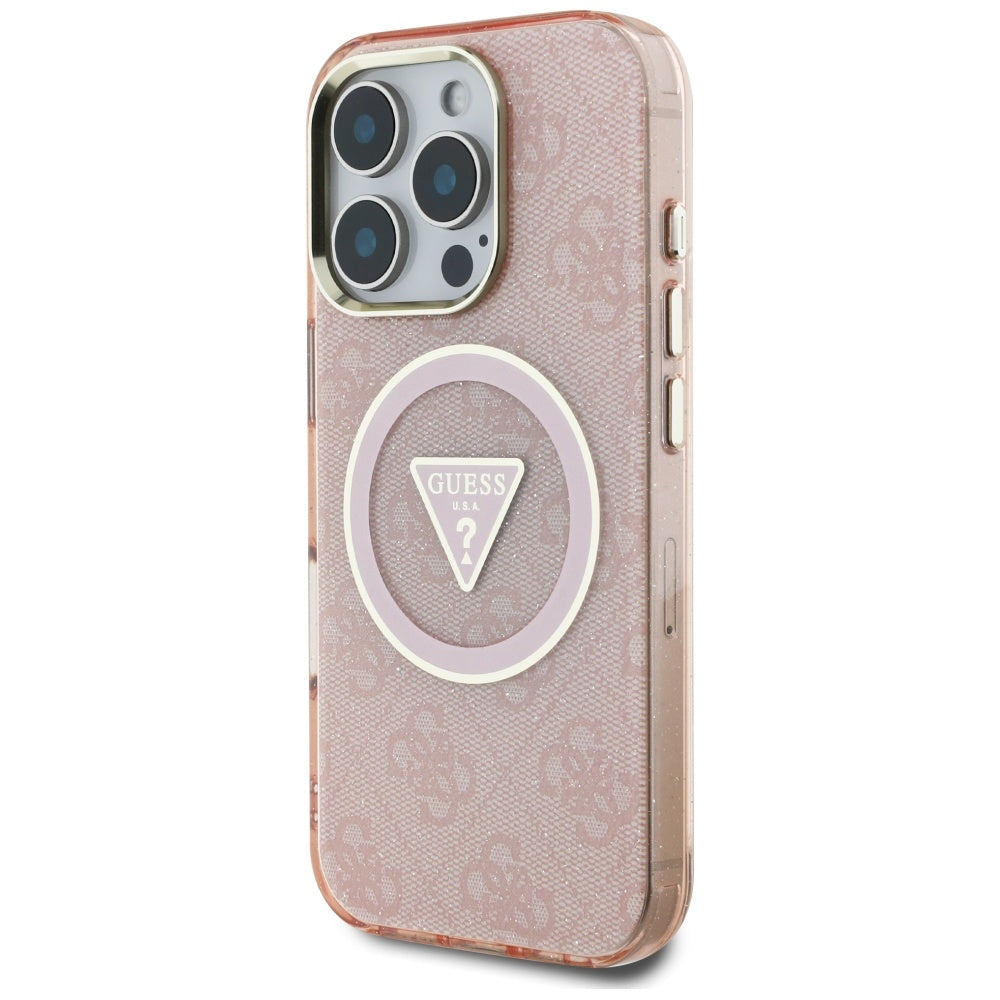 Guess MagSafe dėklas iPhone 16 Pro Max – rožinis