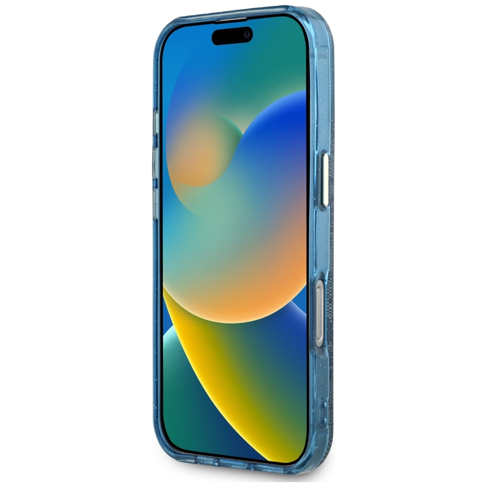 Guess MagSafe dėklas iPhone 16 Pro – mėlynas