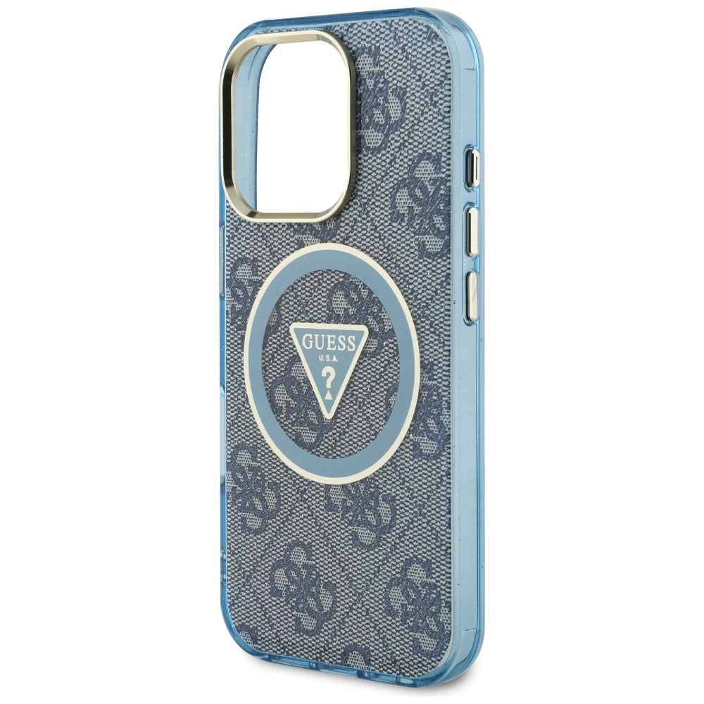 Guess MagSafe dėklas iPhone 16 Pro – mėlynas