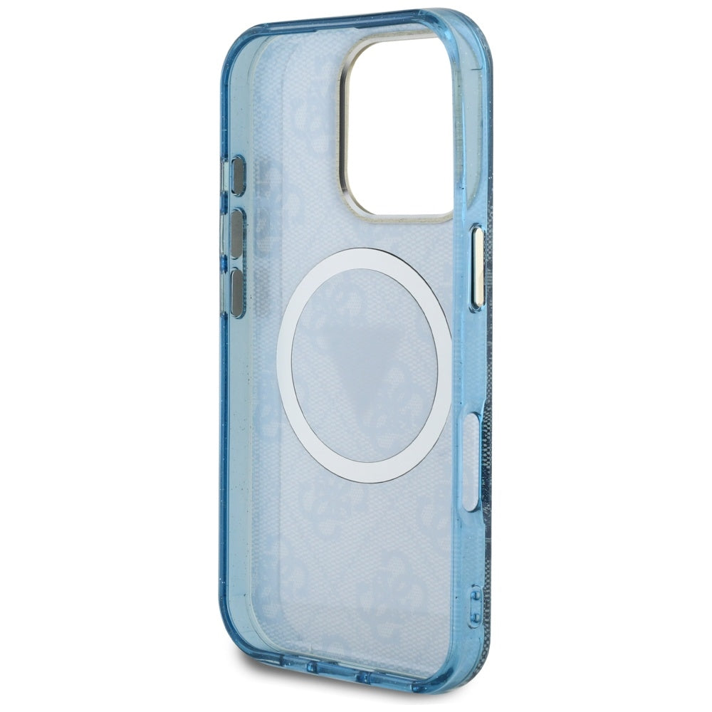 Guess MagSafe dėklas iPhone 16 Pro – mėlynas