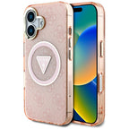 Guess IML Metal Glitter MagSafe dėklas iPhone 16 – rožinis