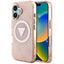 Guess IML Metal Glitter MagSafe dėklas iPhone 16 – rožinis