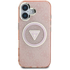 Guess IML Metal Glitter MagSafe dėklas iPhone 16 – rožinis