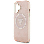 Guess IML Metal Glitter MagSafe dėklas iPhone 16 – rožinis