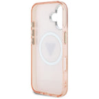 Guess IML Metal Glitter MagSafe dėklas iPhone 16 – rožinis
