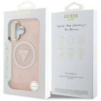 Guess IML Metal Glitter MagSafe dėklas iPhone 16 – rožinis