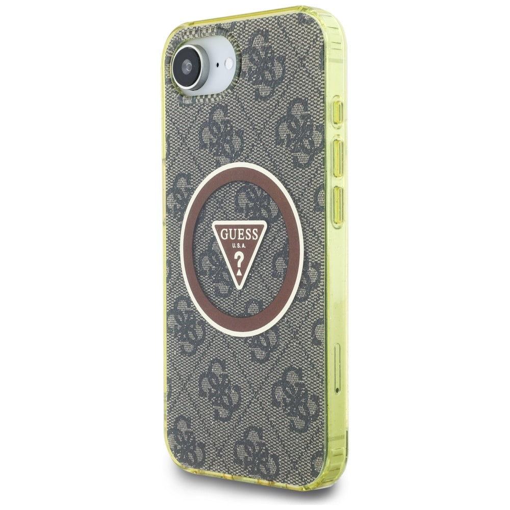 Guess MagSafe dėklas iPhone 16e – rudas