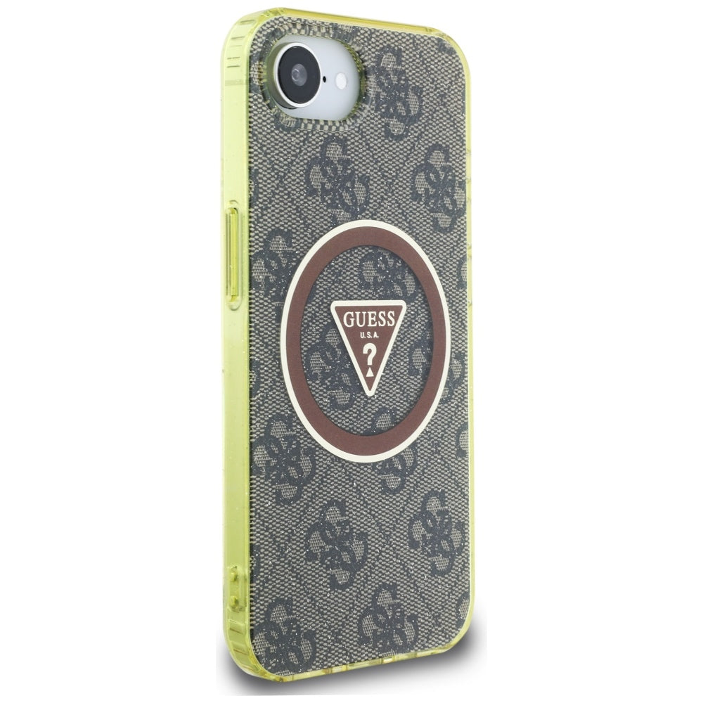 Guess MagSafe dėklas iPhone 16e – rudas