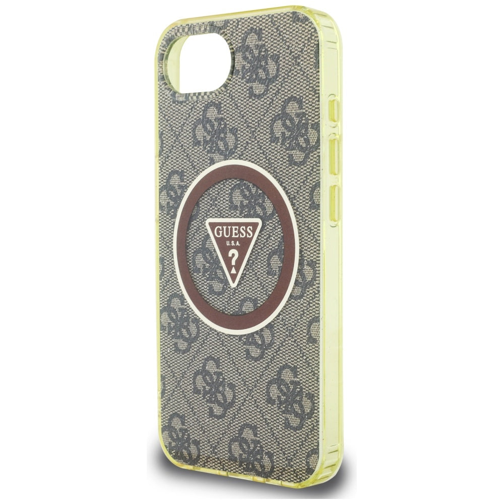 Guess MagSafe dėklas iPhone 16e – rudas