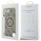 Guess MagSafe dėklas iPhone 16e – rudas