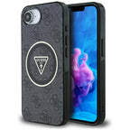 Guess blizgus MagSafe dėklas iPhone 16e – juodas