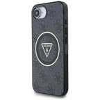 Guess blizgus MagSafe dėklas iPhone 16e – juodas