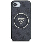 Guess blizgus MagSafe dėklas iPhone 16e – juodas