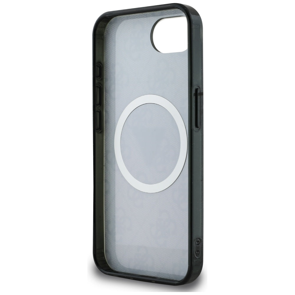 Guess blizgus MagSafe dėklas iPhone 16e – juodas