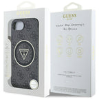 Guess blizgus MagSafe dėklas iPhone 16e – juodas