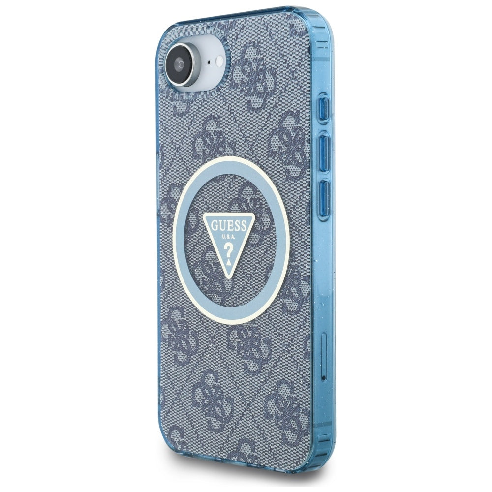 Guess MagSafe dėklas iPhone 16e – mėlynas