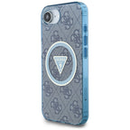 Guess MagSafe dėklas iPhone 16e – mėlynas