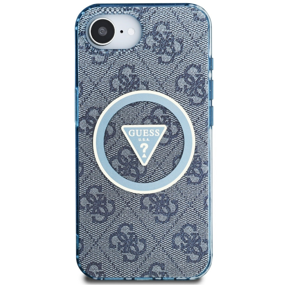 Guess MagSafe dėklas iPhone 16e – mėlynas